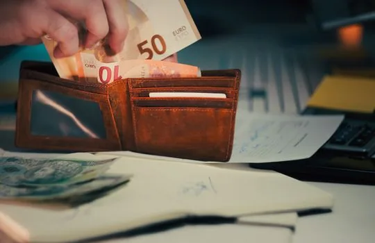 accountant checking small business bank transactions