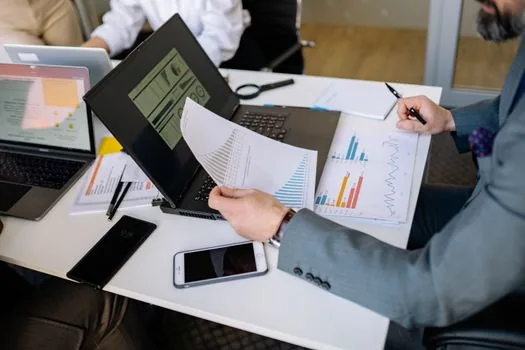 business certificate document laptop
