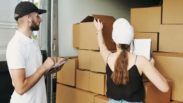 business owner checking logistics contract invoice