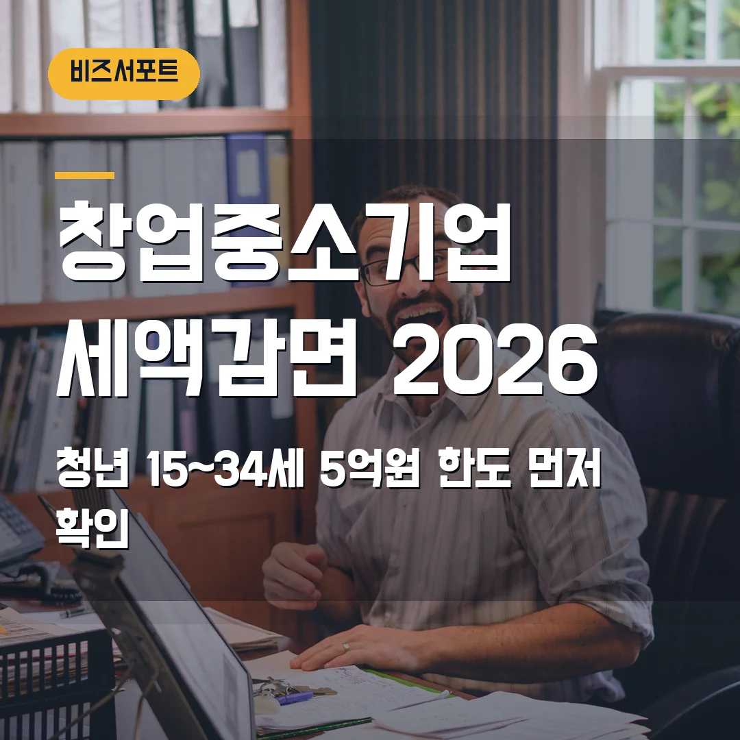 창업중소기업 세액감면 신청 2026 — 청년 15~34세·5억원 한도에서 막힐 때