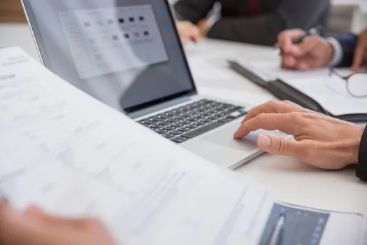online document submission status laptop