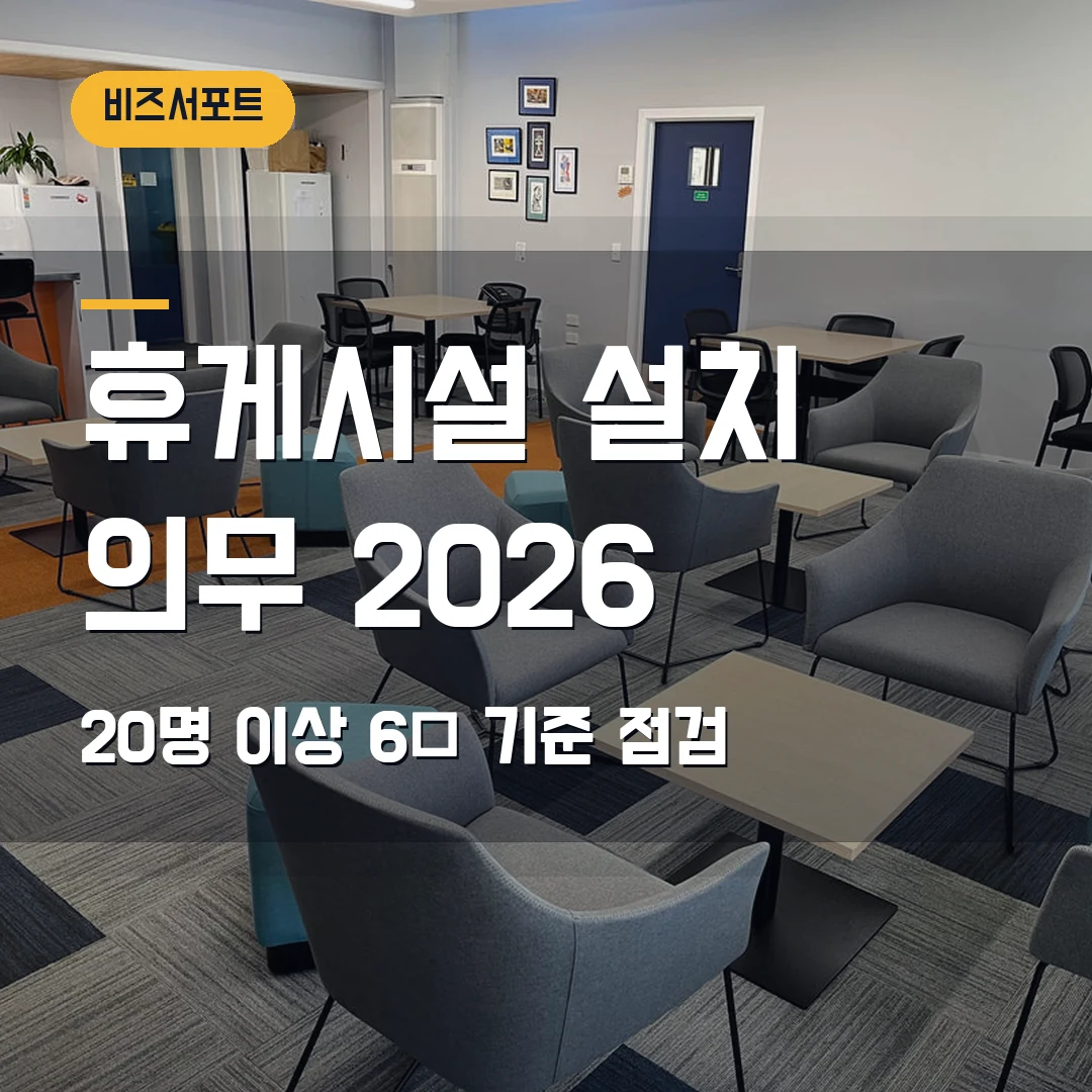 휴게시설 설치 의무 2026 – 20명 이상 사업장 과태료·6㎡ 기준에서 막힐 때