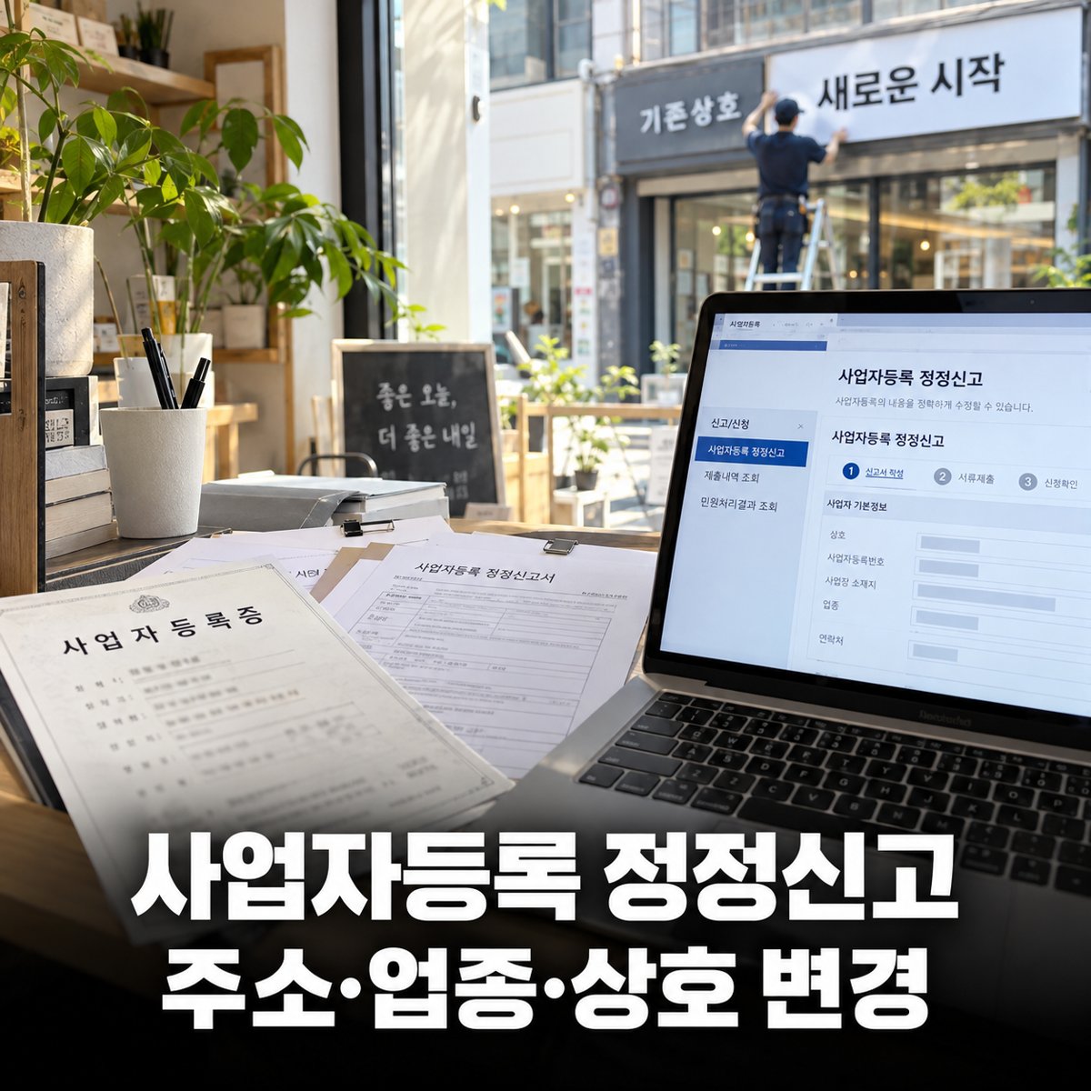 사업자등록 정정신고, 주소·업종·상호가 바뀌면 홈택스에서 하는 순서
