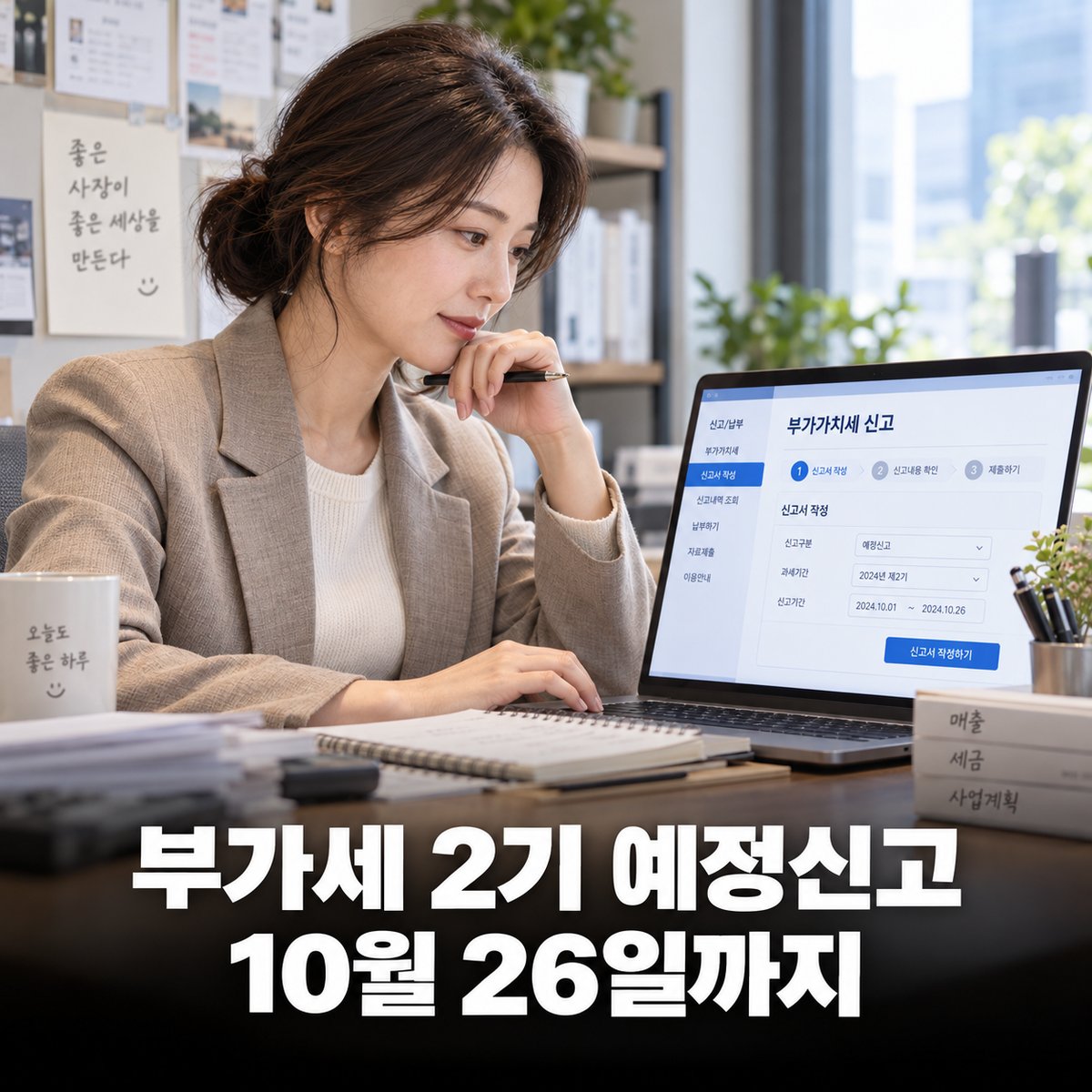 부가가치세 2기 예정신고·예정고지, 법인 10월 26일 — 홈택스 체크리스트